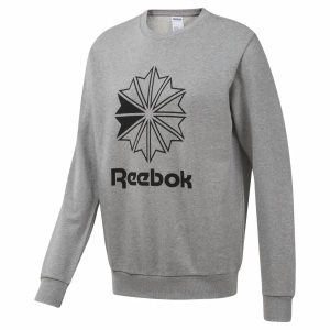 Reebok Classic French Terry Big Iconic Crewneck Sweatshirt Herren - Grau/Schwarz - DE 869-FVN